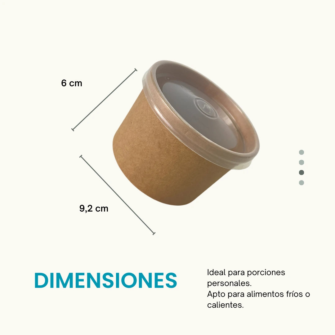 Bio-Tina con Tapa PP 8 oz - 50 Unid