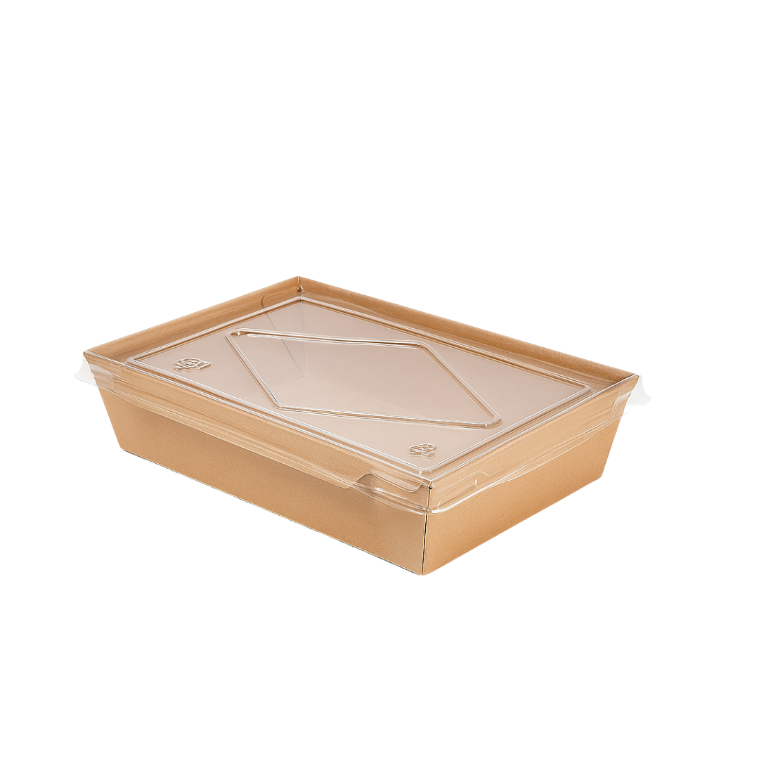 Bio Baking Envase Multiusos Kraft 2100 Ml Con Tapas 50 Unid