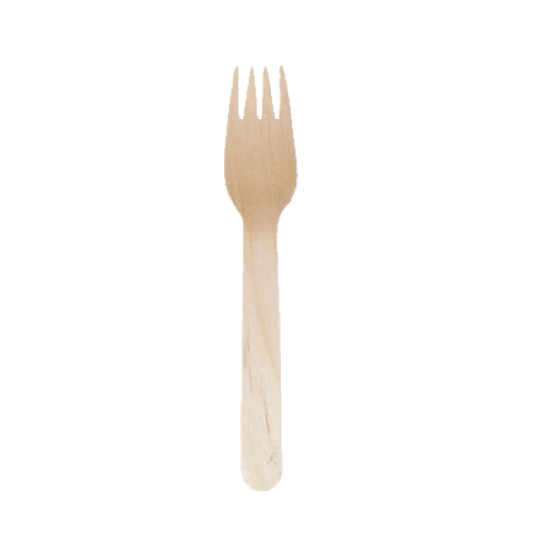 Bio Cubierto de Bamboo Postre Tenedor Plana - 100 unidades