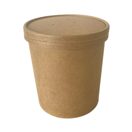 Bio-Tina 26 oz con Tapa Kraft - 50 Unid