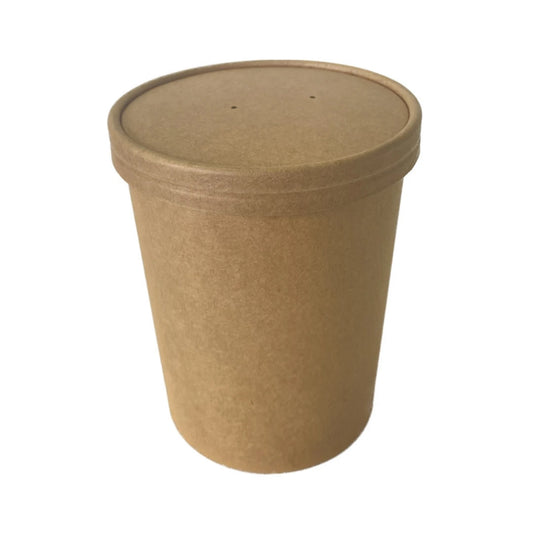 Bio-Tina 16 oz con Tapa Kraft- 50 Unid