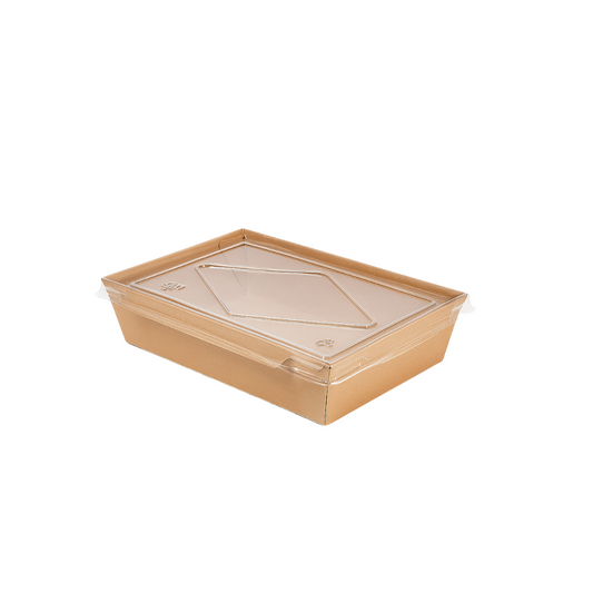 Bio Baking Envase Multiusos Kraft 1600 Ml Con Tapas 50 Unid