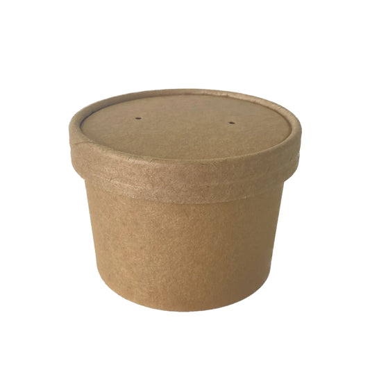 Bio-Tina 8 oz con Tapa Kraft - 50 Unid