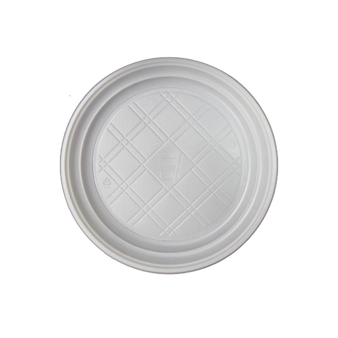 Platos Plásticos Blancos 9" (22 cm) - 500 Unidades - EKO-EMPAQUES18