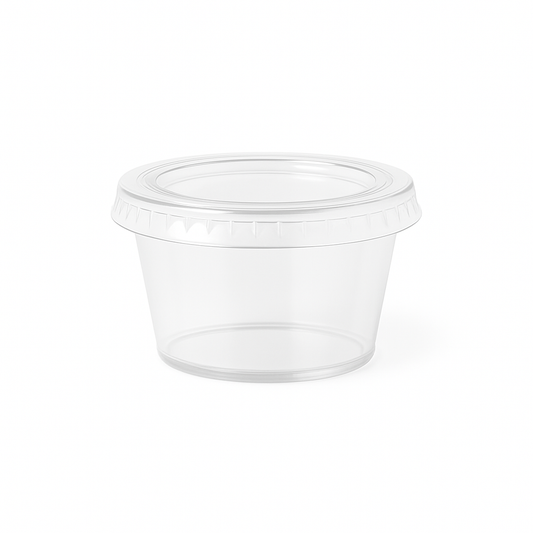 Tinas Salseras Plásticas Transparente - 3,25 oz (Caja 25 x 100 Unds)