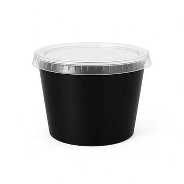 Tinas Plásticas Negras con Tapa – 4 onzas (Paquete de 100 Unds) — EKO-EMPAQUES 18 Venezuela