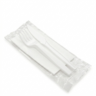 Kit Cubiertos Plásticos (Cuchara + Tenedor + Cuchillo + Servilleta)  25Unid