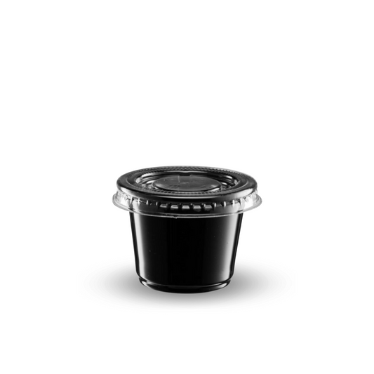Tinas Salseras Plásticas Negra - 3,25 oz (Caja 25 x 100 Unds)
