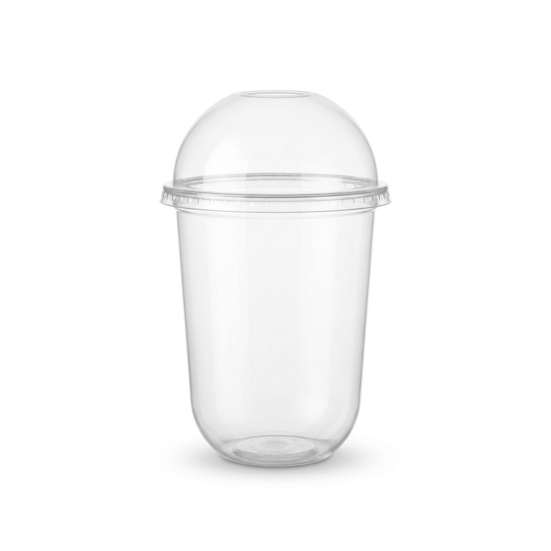 Vaso tipo U 16 oz con tapa domo - EKO-EMPAQUES