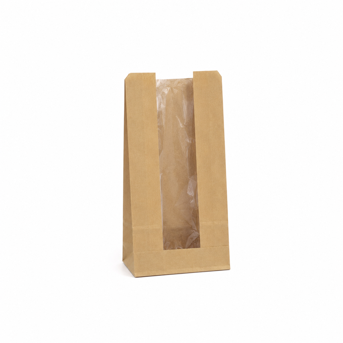 Bolsa de papel kraft fondo cuadrado con ventana 2 kg