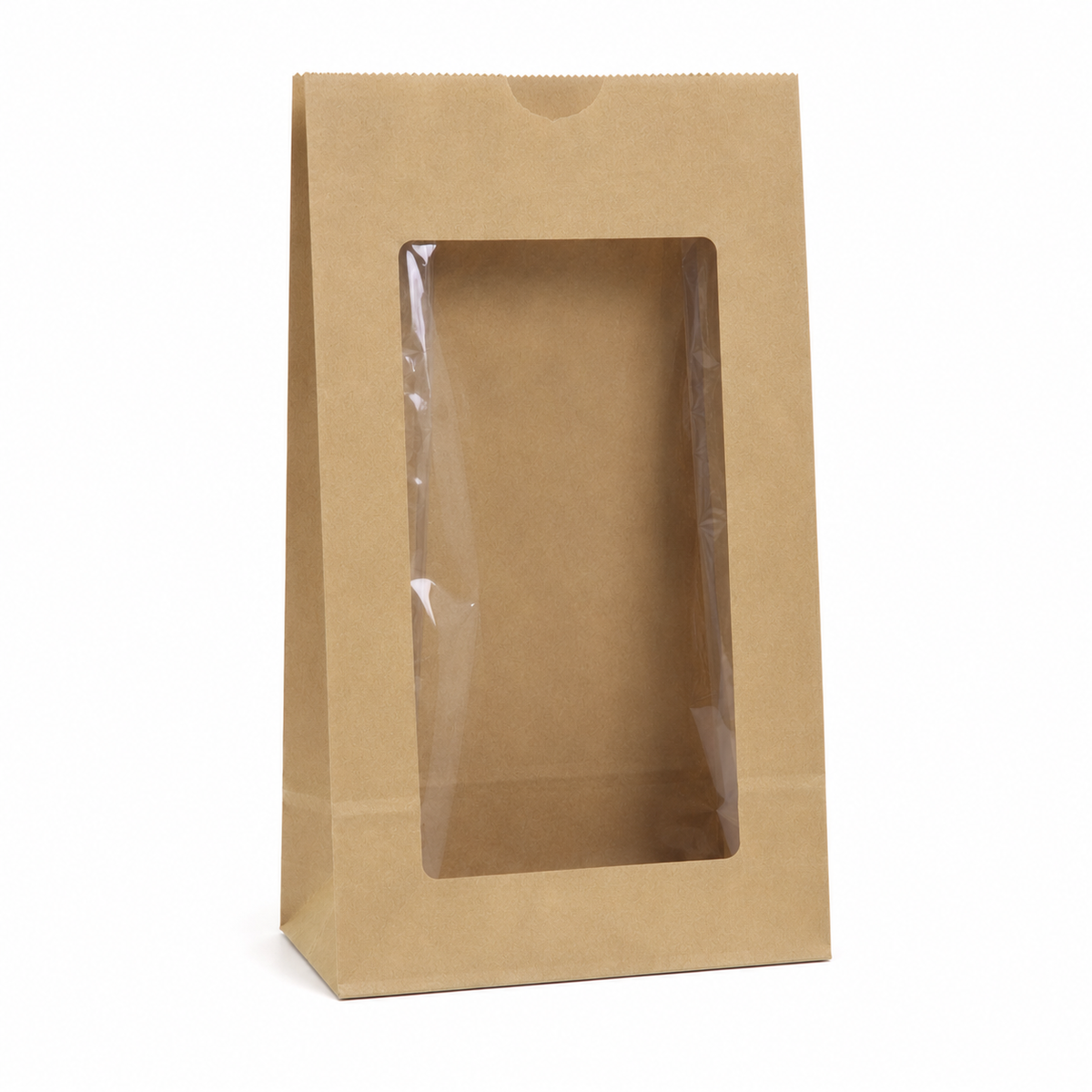 Bolsa de papel kraft con ventana transparente 22 x 17 cm