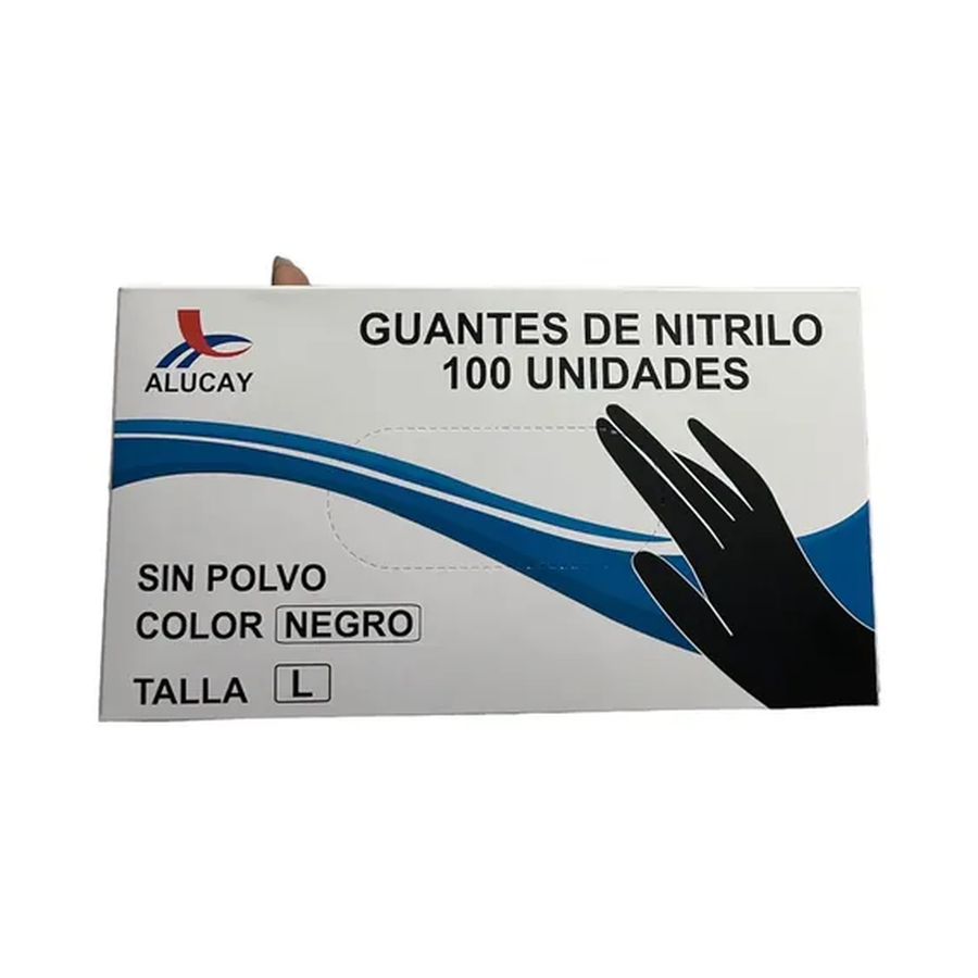 Guantes de Nitrilo Negros Reforzados Alucay