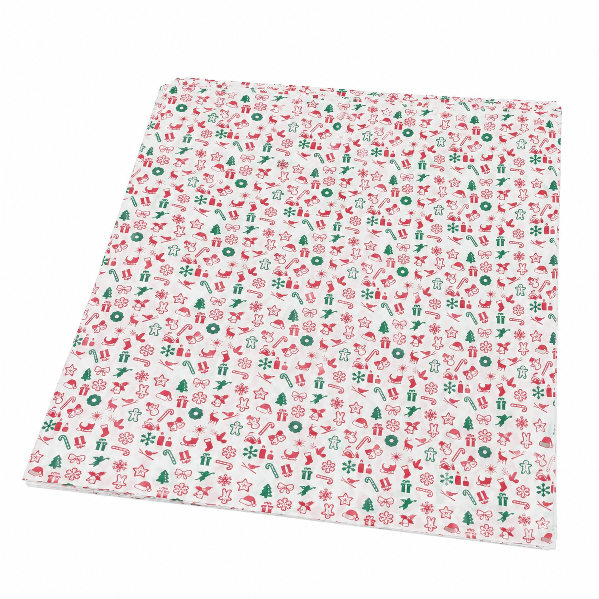 Papel antigrasa navideño con motivos de Navidad en rojo y verde, resma de 4 kg, 33 x 43 cm
