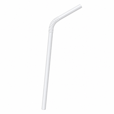 Pitillo plastico con codo blanco flexible para bebidas frias, EKO-EMPAQUES 18 Venezuela