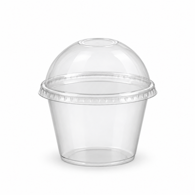 Vaso plastico PET transparente de 8 oz con tapa domo transparente, EKO-EMPAQUES 18 Venezuela