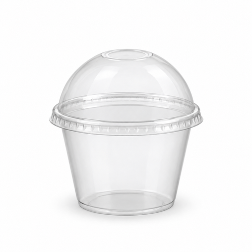 Vasos PET con Tapa Domo sin Abertura